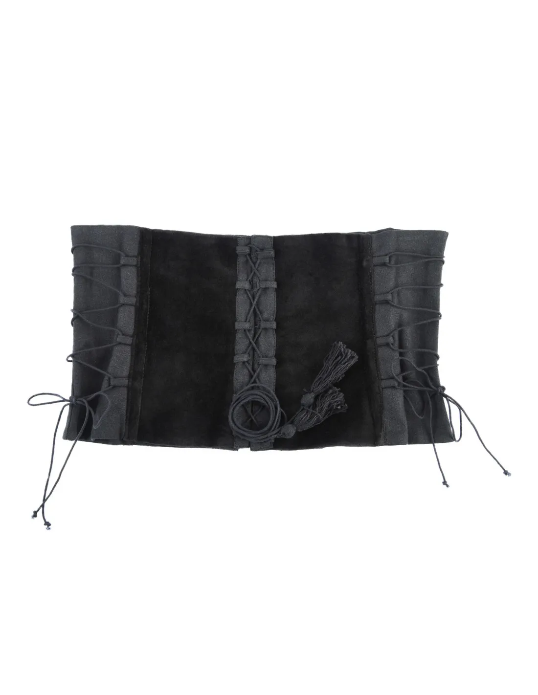 Corpiño medieval en terciopelo Anik negro