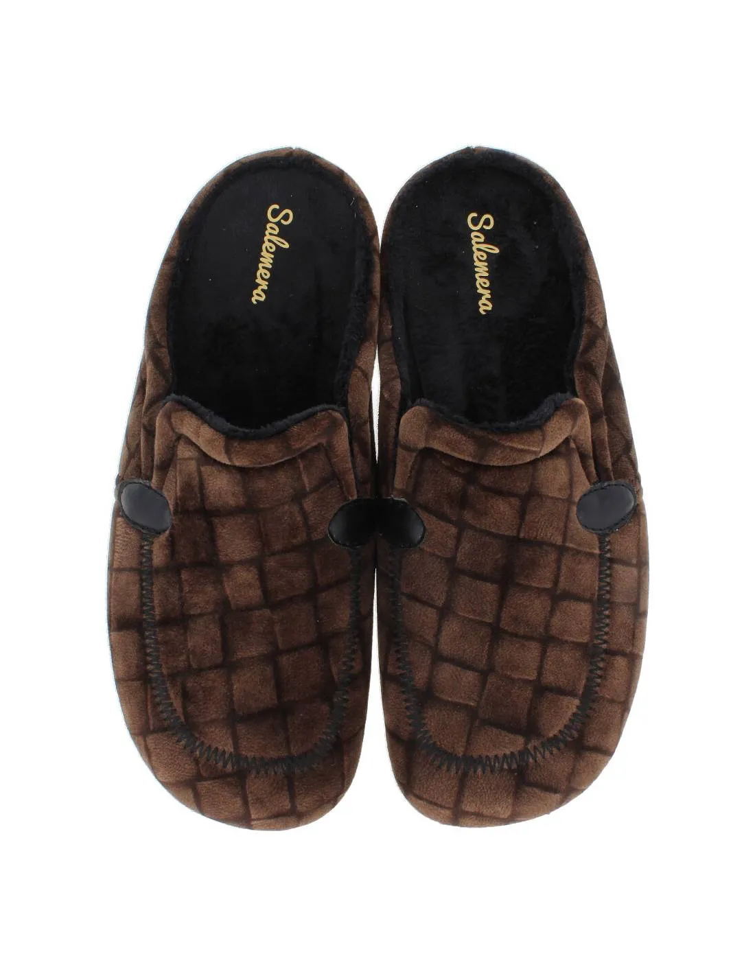 COSTA  ZAPATILLAS CASA ZUECO CUADROS MARRóN