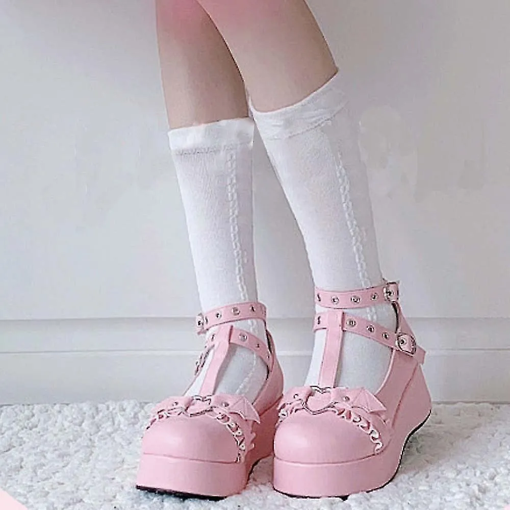 CUTE MARY JANES PUMPS PLATFORM WEDGES SHOES FOR ADULTS  WOMEN