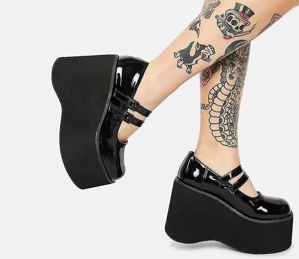 CUTE MARY JANES PUMPS PLATFORM WEDGES SHOES FOR ADULTS  WOMEN