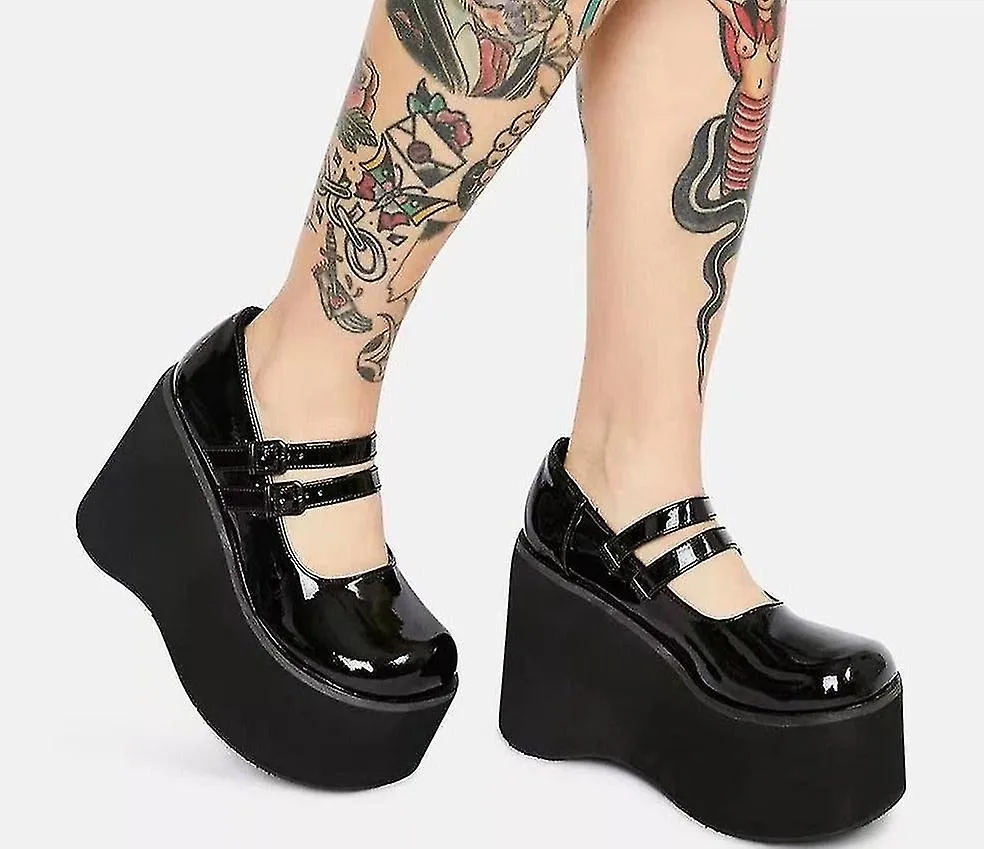 CUTE MARY JANES PUMPS PLATFORM WEDGES SHOES FOR ADULTS  WOMEN