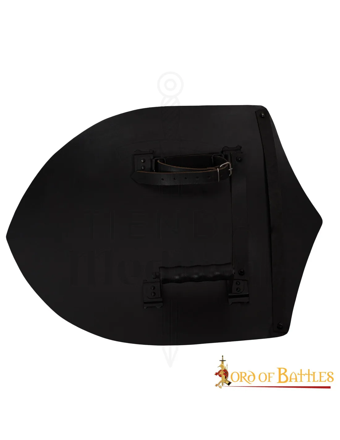 Escudo medieval negro liso, para personalizar