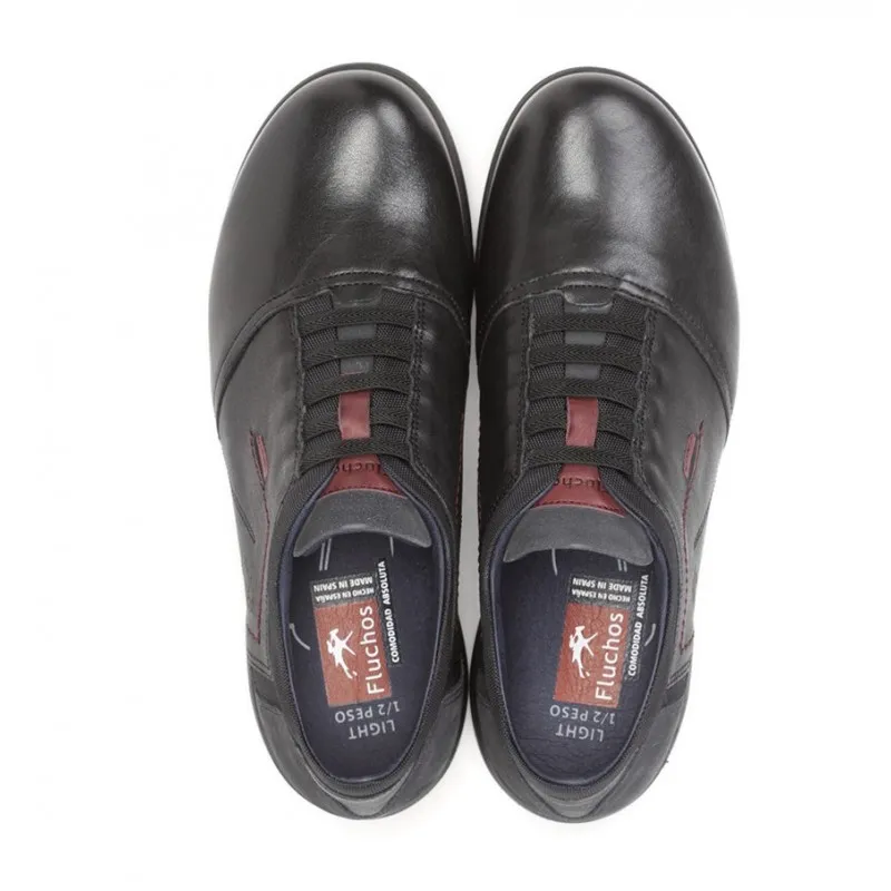 FLUCHOS Nolan F1062 Negro. Zapato Sport cordones hombre