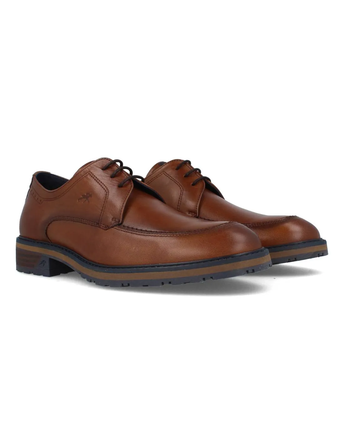 FLUCHOS  ZAPATO PIEL CORDONES HABANA CAMEL
