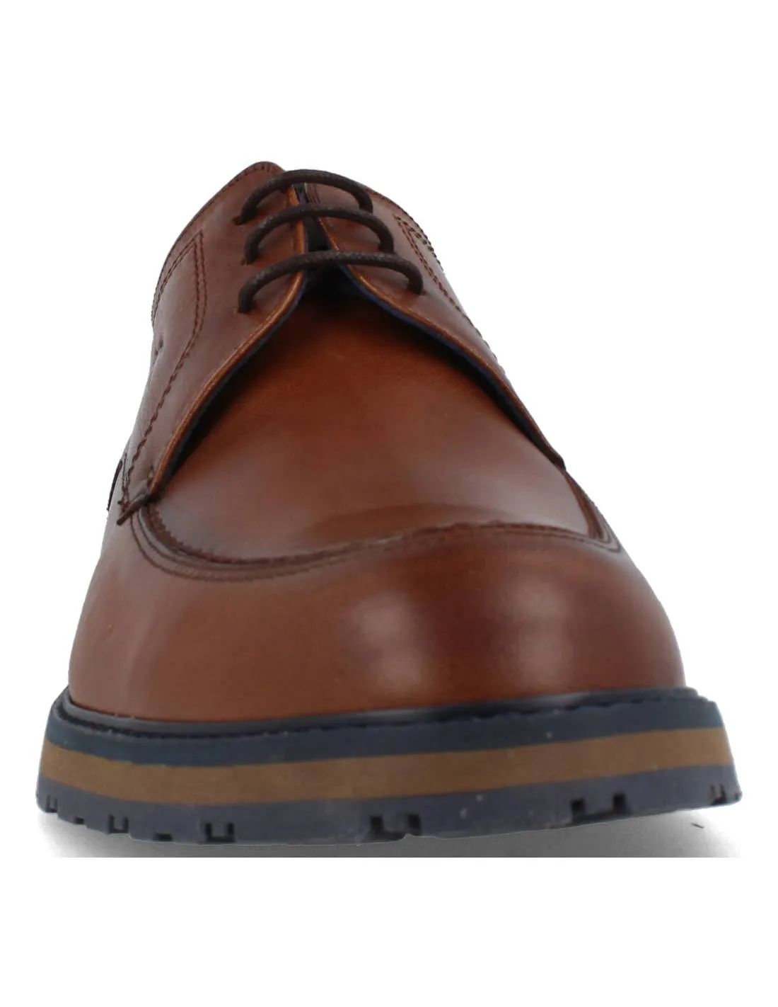 FLUCHOS  ZAPATO PIEL CORDONES HABANA CAMEL
