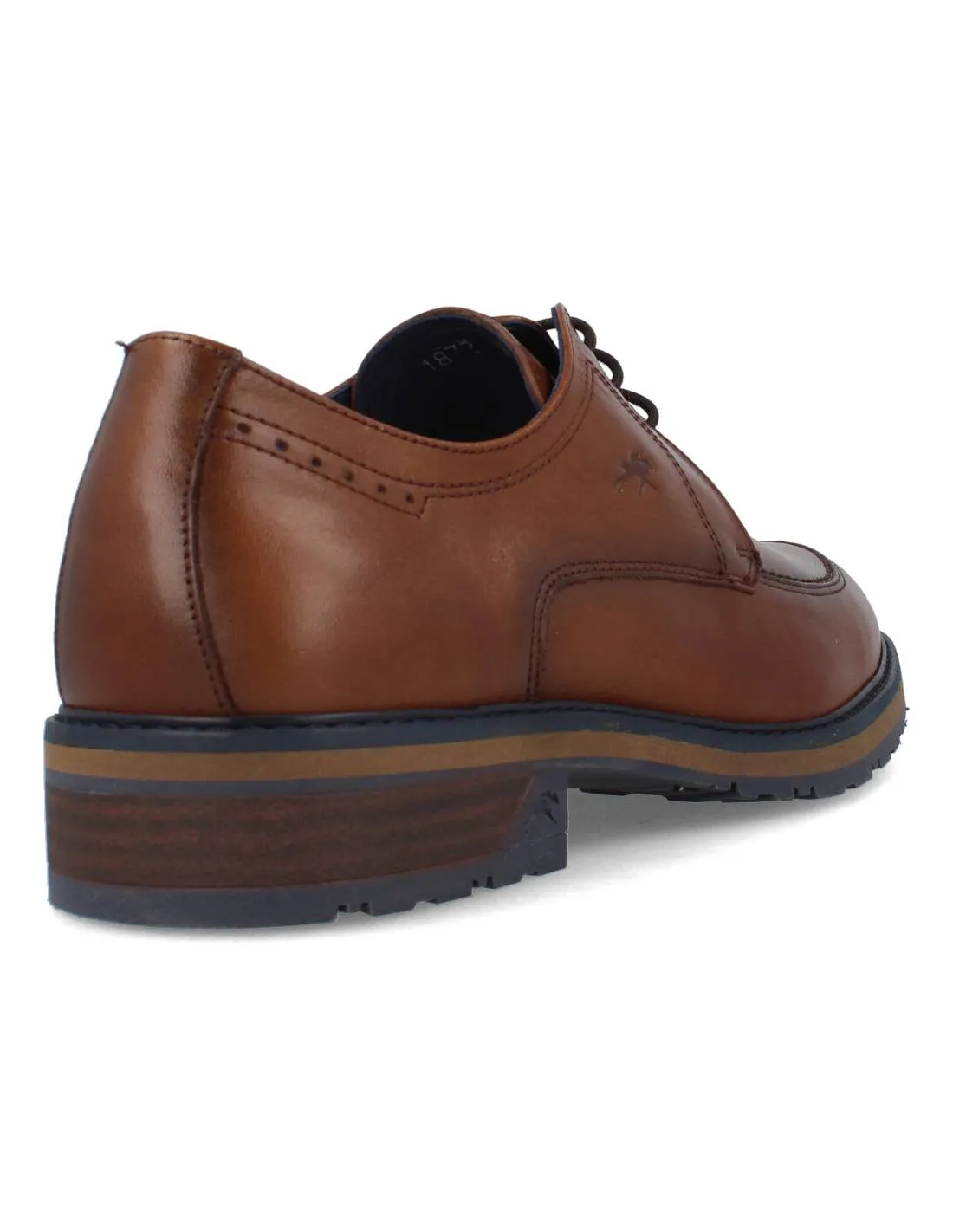 FLUCHOS  ZAPATO PIEL CORDONES HABANA CAMEL