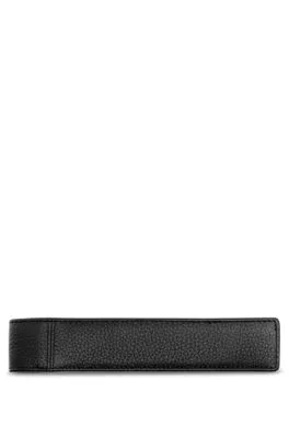 Funda para bolígrafos de piel granulada negra