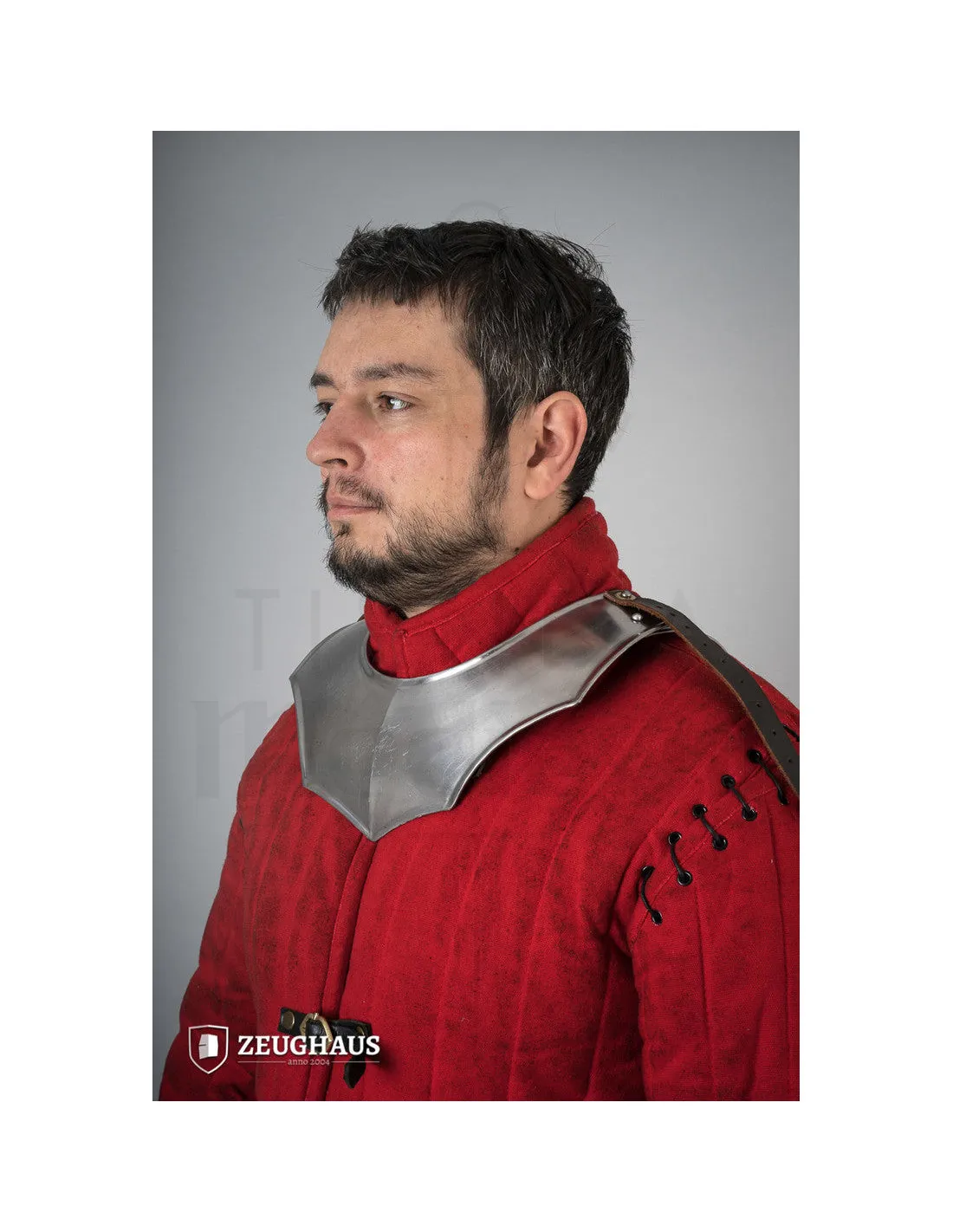 Gorjal medieval Avenger en acero pulido