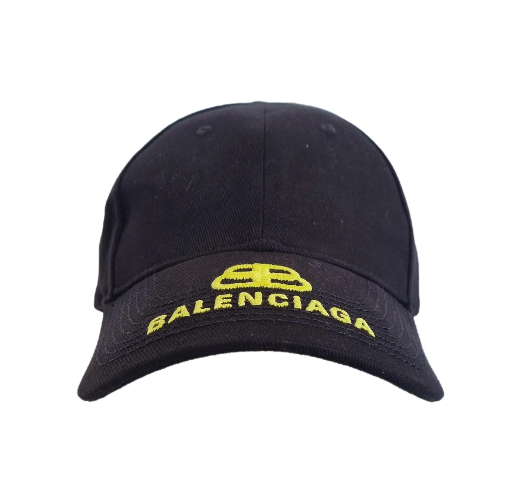 Gorra de béisbol Balenciaga BB para hombre talla L negro amarillo
