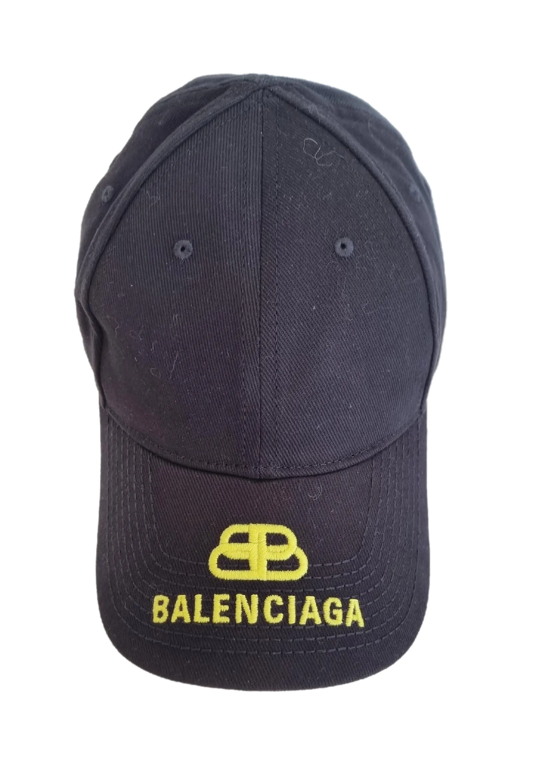 Gorra de béisbol Balenciaga BB para hombre talla L negro amarillo