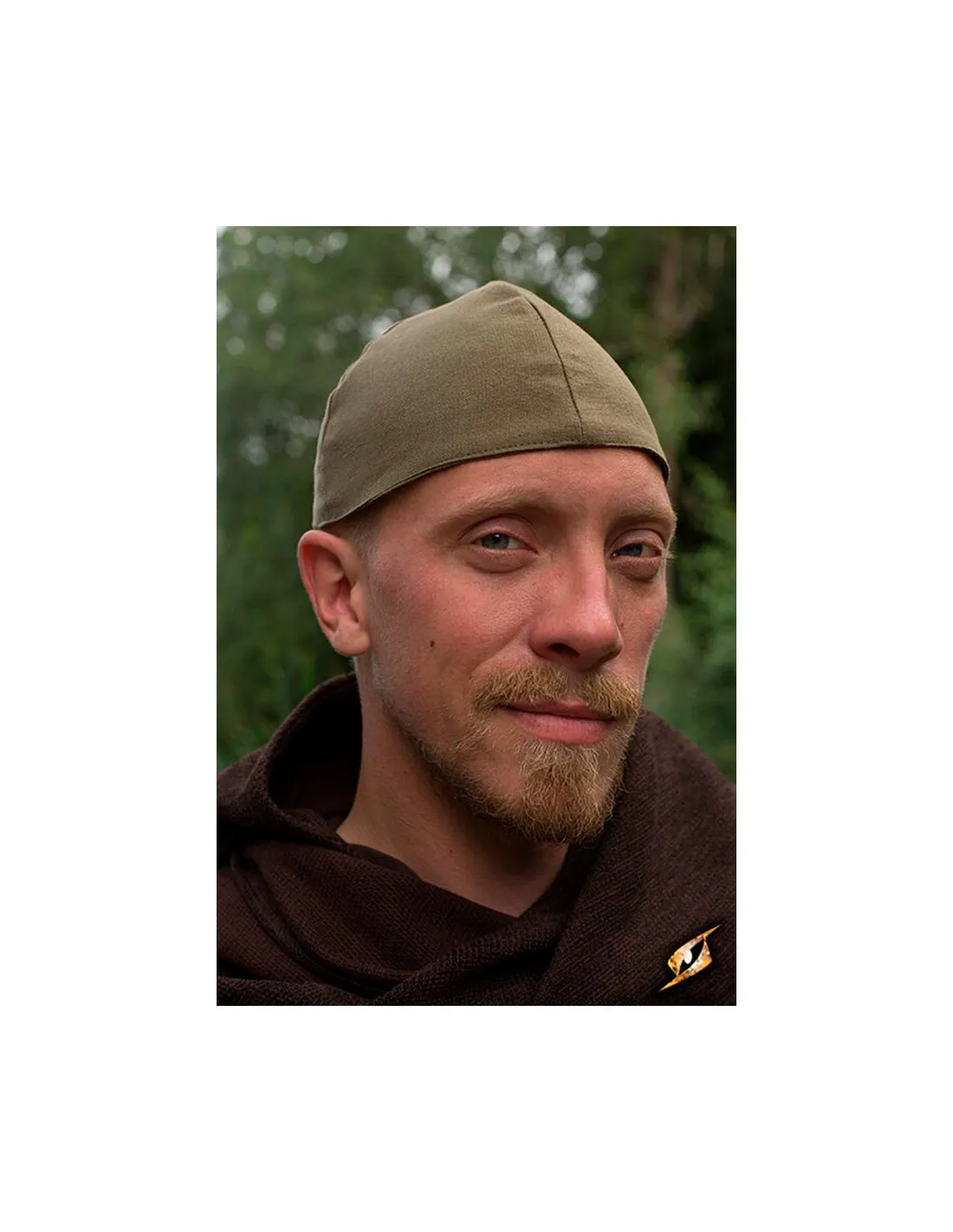 Gorro medieval Baldur en verde oliva