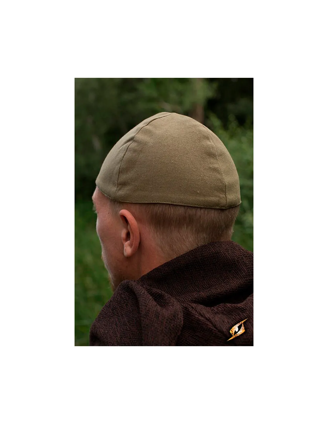 Gorro medieval Baldur en verde oliva