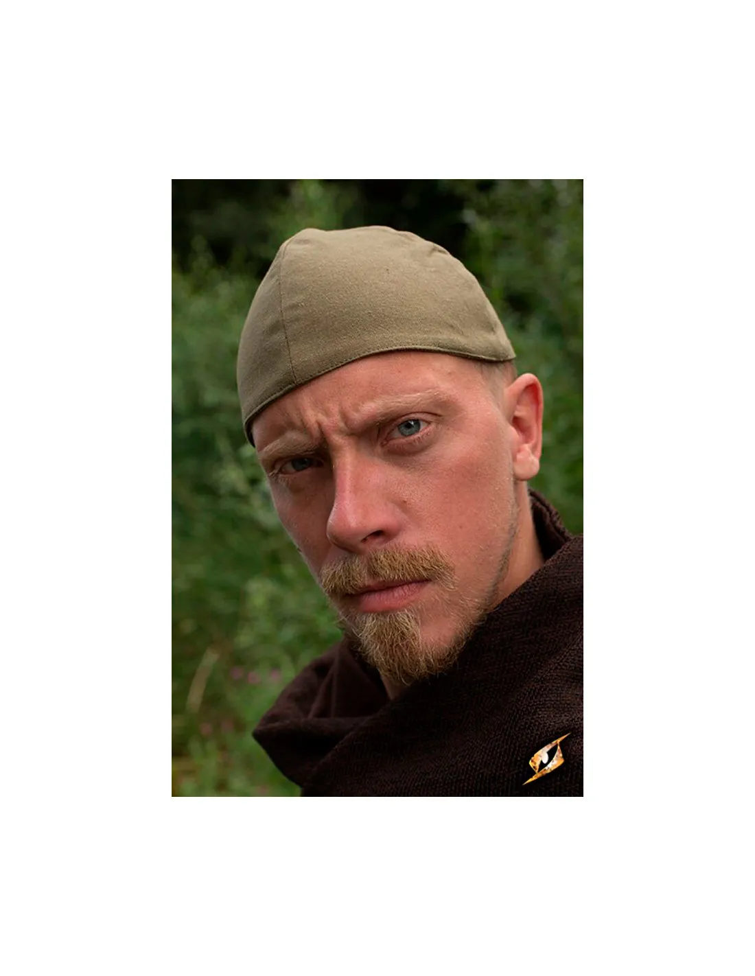 Gorro medieval Baldur en verde oliva