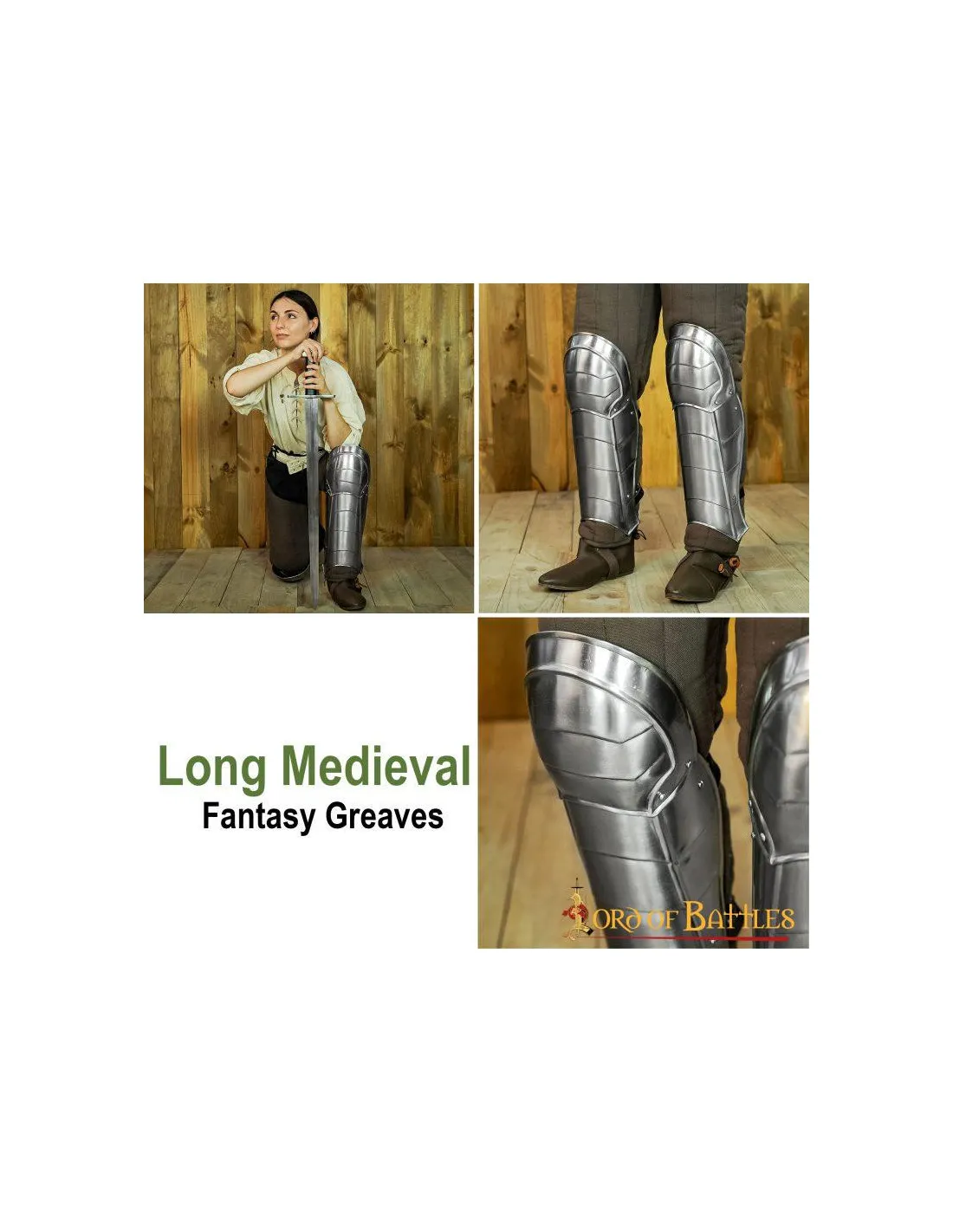 Grebas de fantasía medieval con rodilleras