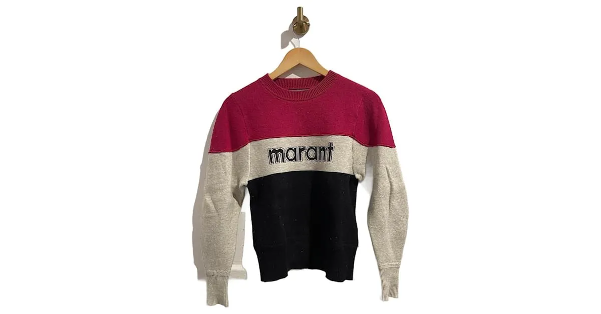 ISABEL MARANT ETOILE Punto Camiseta.Algodón Internacional XS Roja 