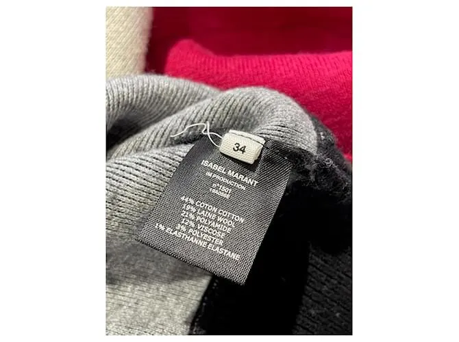 ISABEL MARANT ETOILE Punto Camiseta.Algodón Internacional XS Roja 