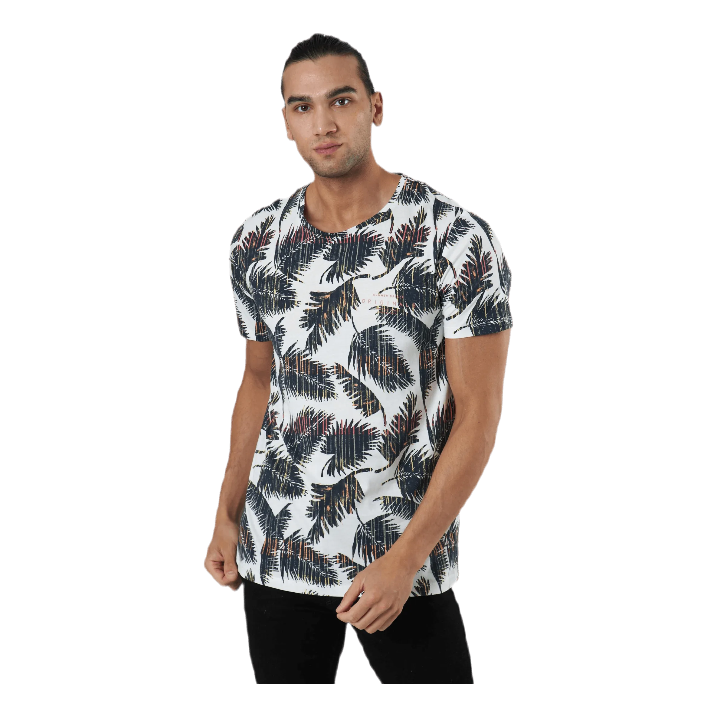 Jack & Jones Hazy Aop Tee Ss Crew Neck Cloud Dancer