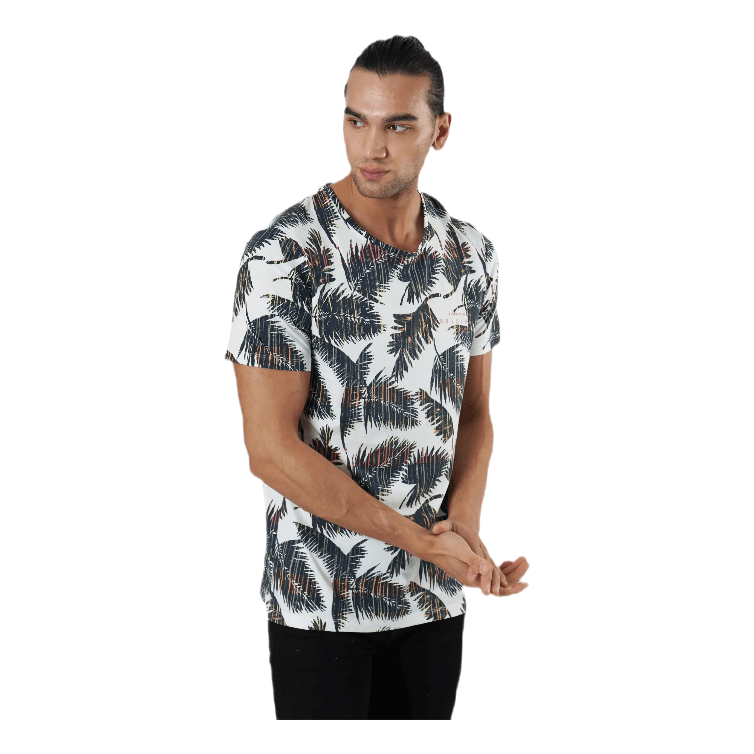 Jack & Jones Hazy Aop Tee Ss Crew Neck Cloud Dancer