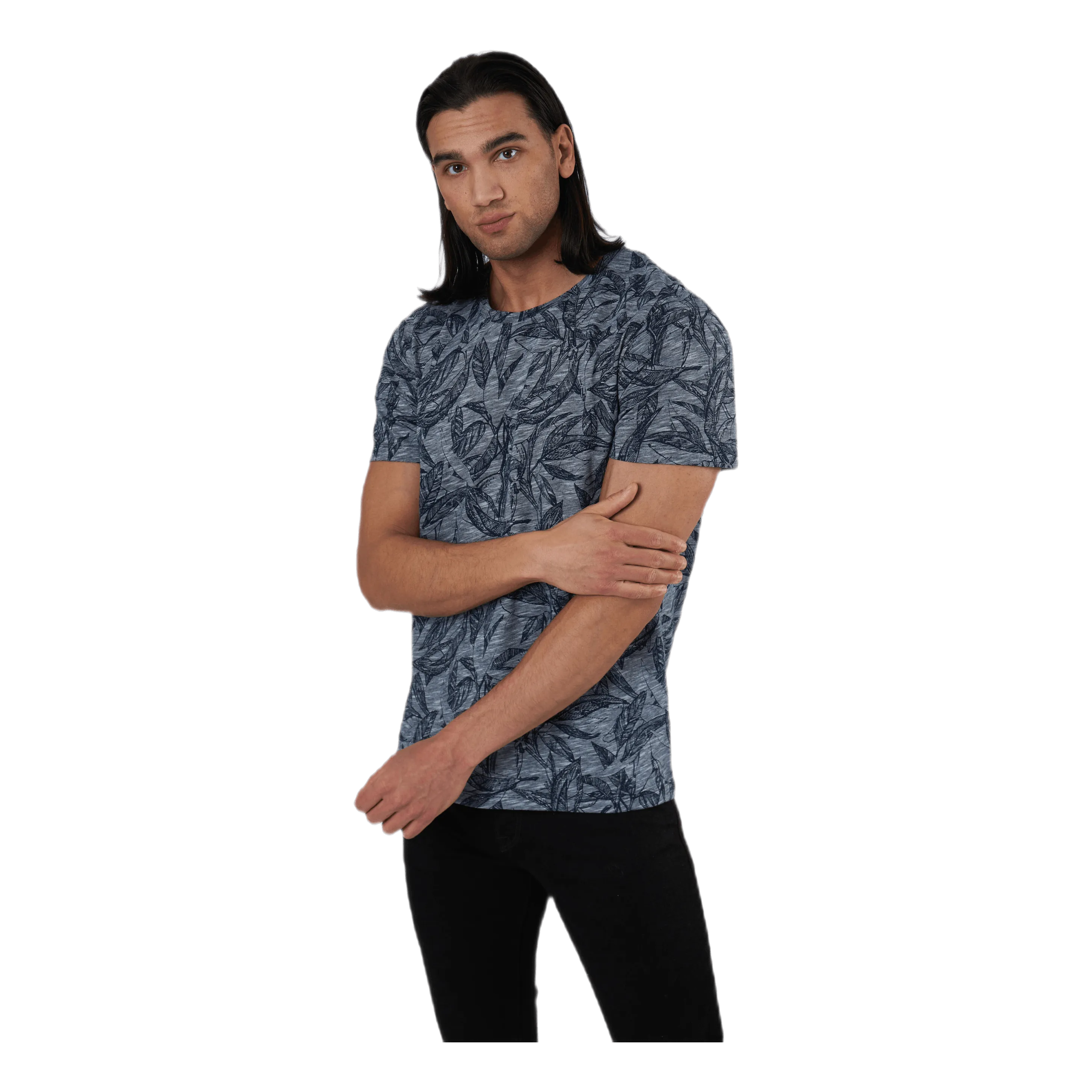 Jack & Jones Lefo Aop Tee Ss Crew Neck Blue