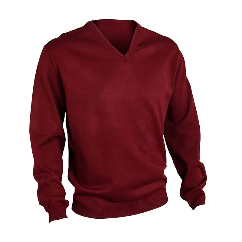 JERSEY HOSTELERíA UNISEX BURDEOS DE PUNTO CON CUELLO PICO  GARY'S