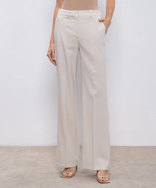 JOSEPH Beige wool flared pants