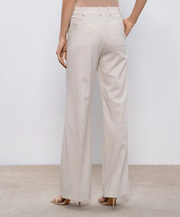 JOSEPH Beige wool flared pants