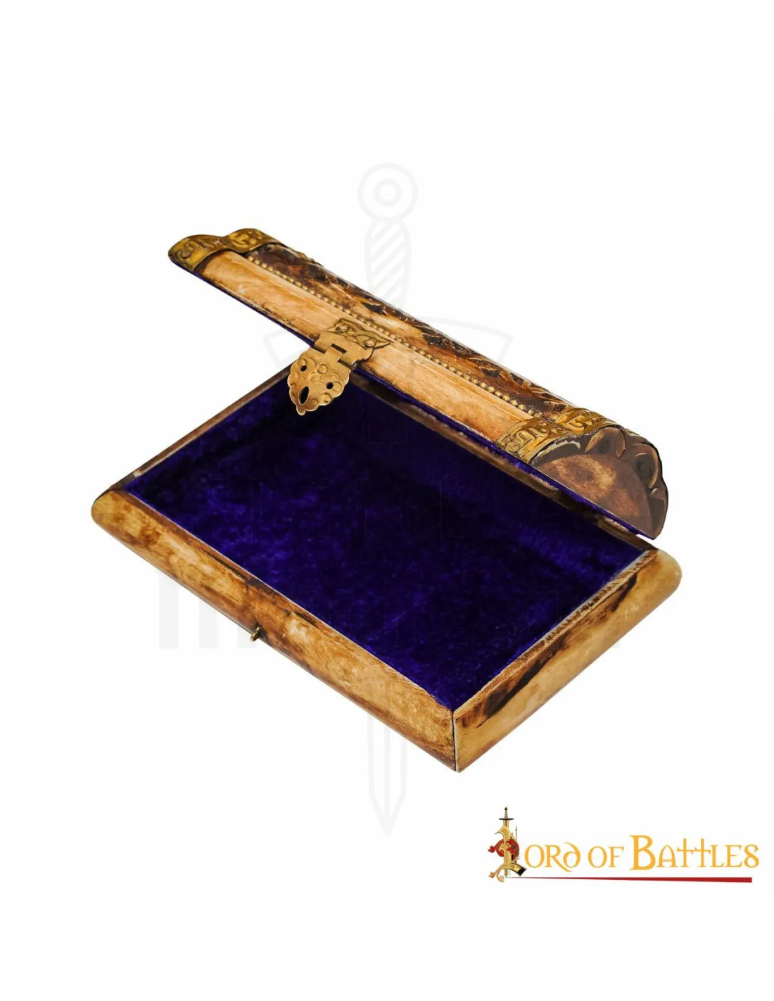 Joyero medieval artesanal de hueso auténtico