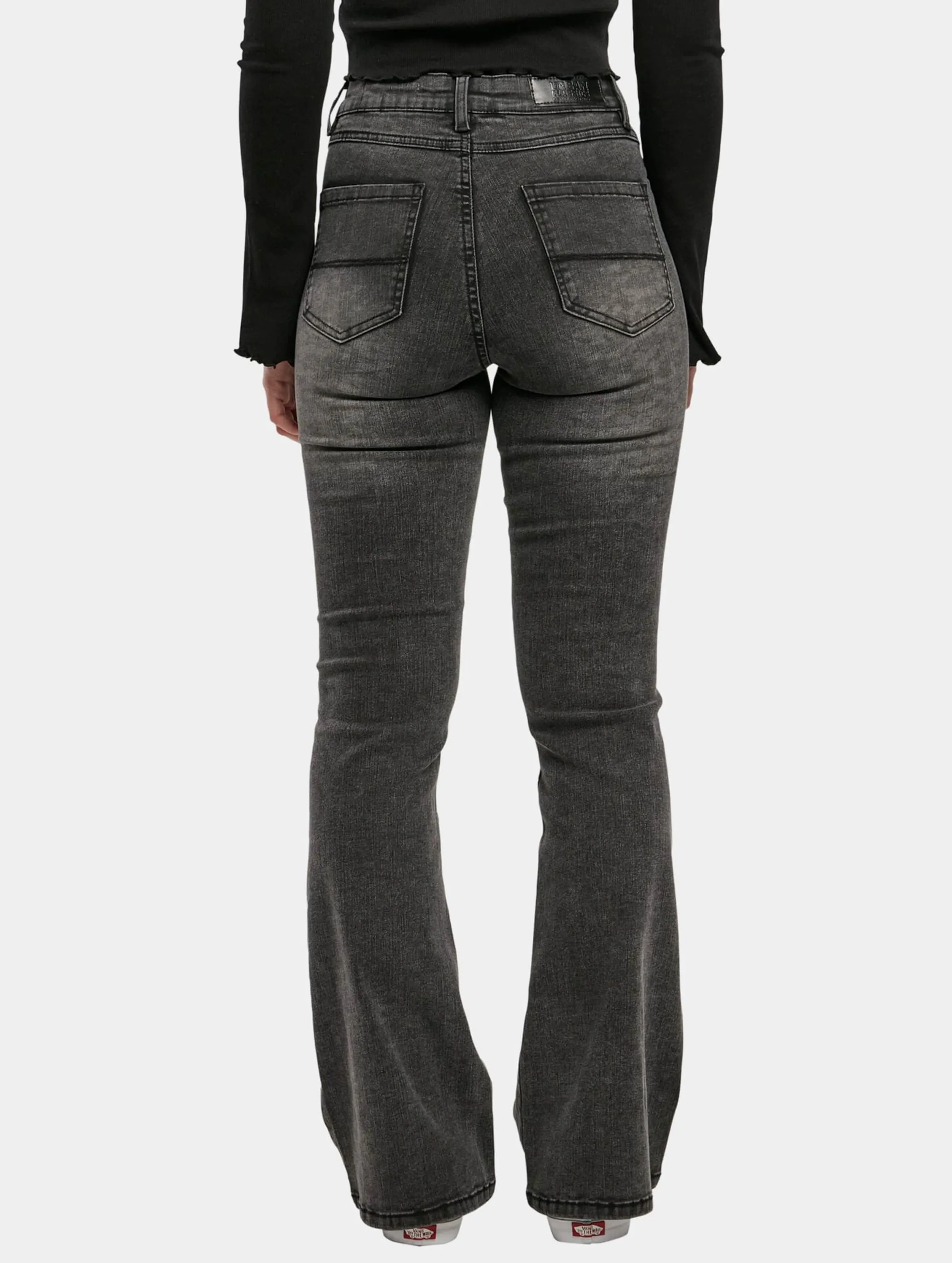 Ladies High Waist Flared Denim Pants Loose