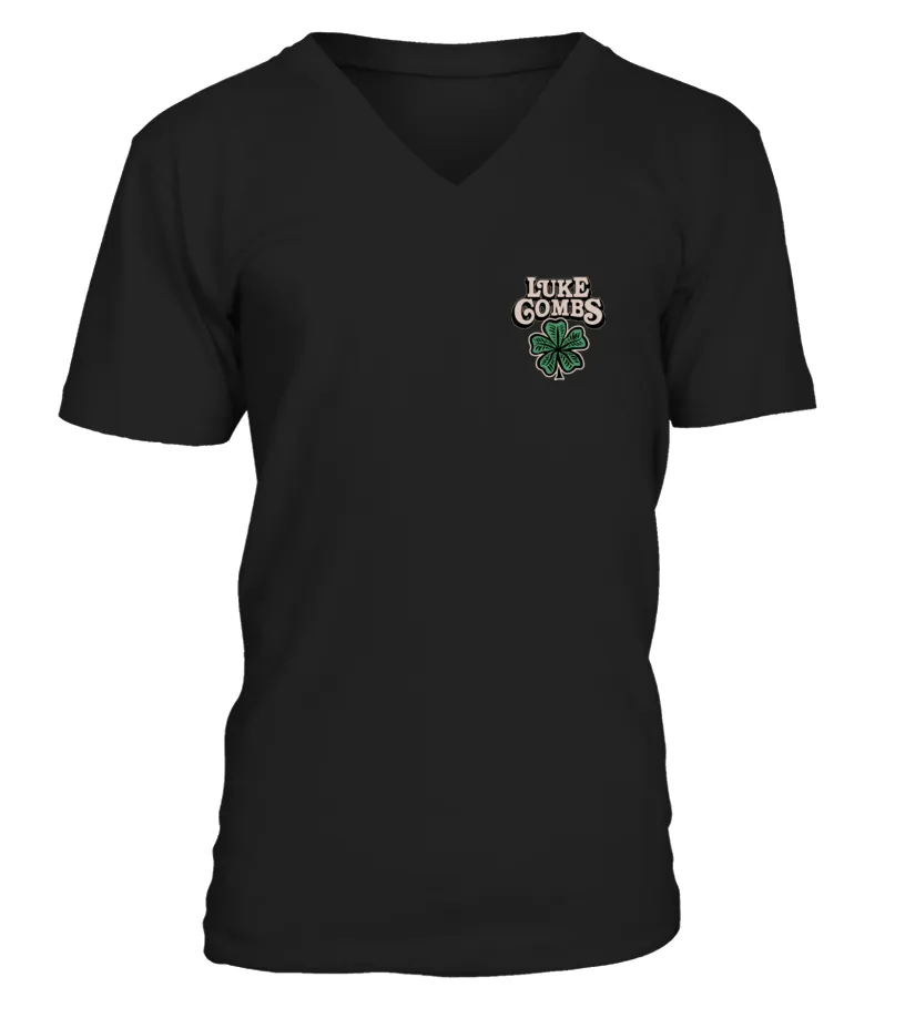 Luke Combs Merch Luke Combs 5 Leaf Clover Tee Shirt Camiseta cuello en V Unisex