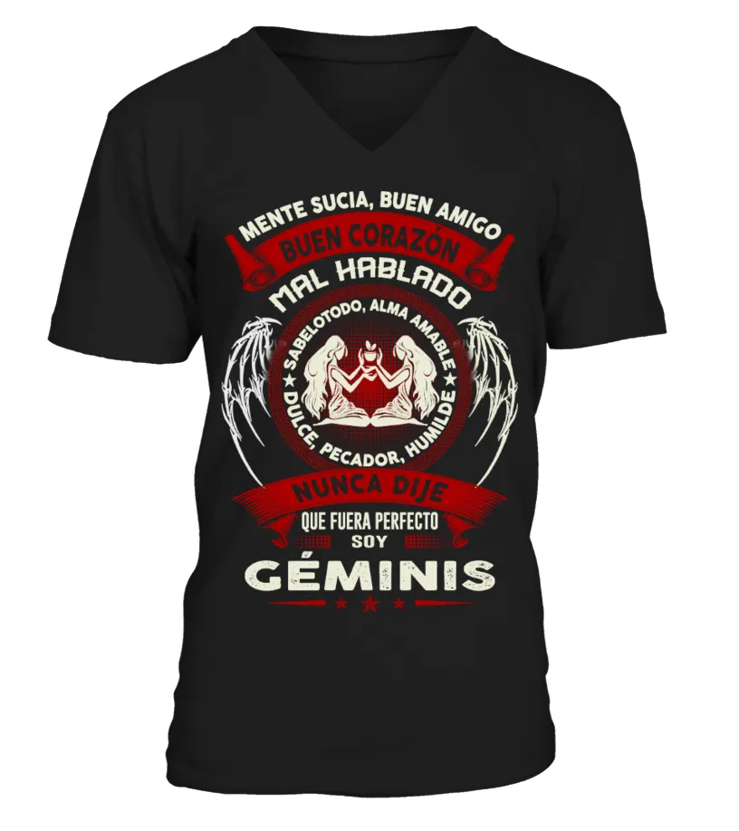 Mente sucia, buen amigo, buen corazón, mal hablado, sabelotodo, alma amable, du… Camiseta cuello en V Unisex