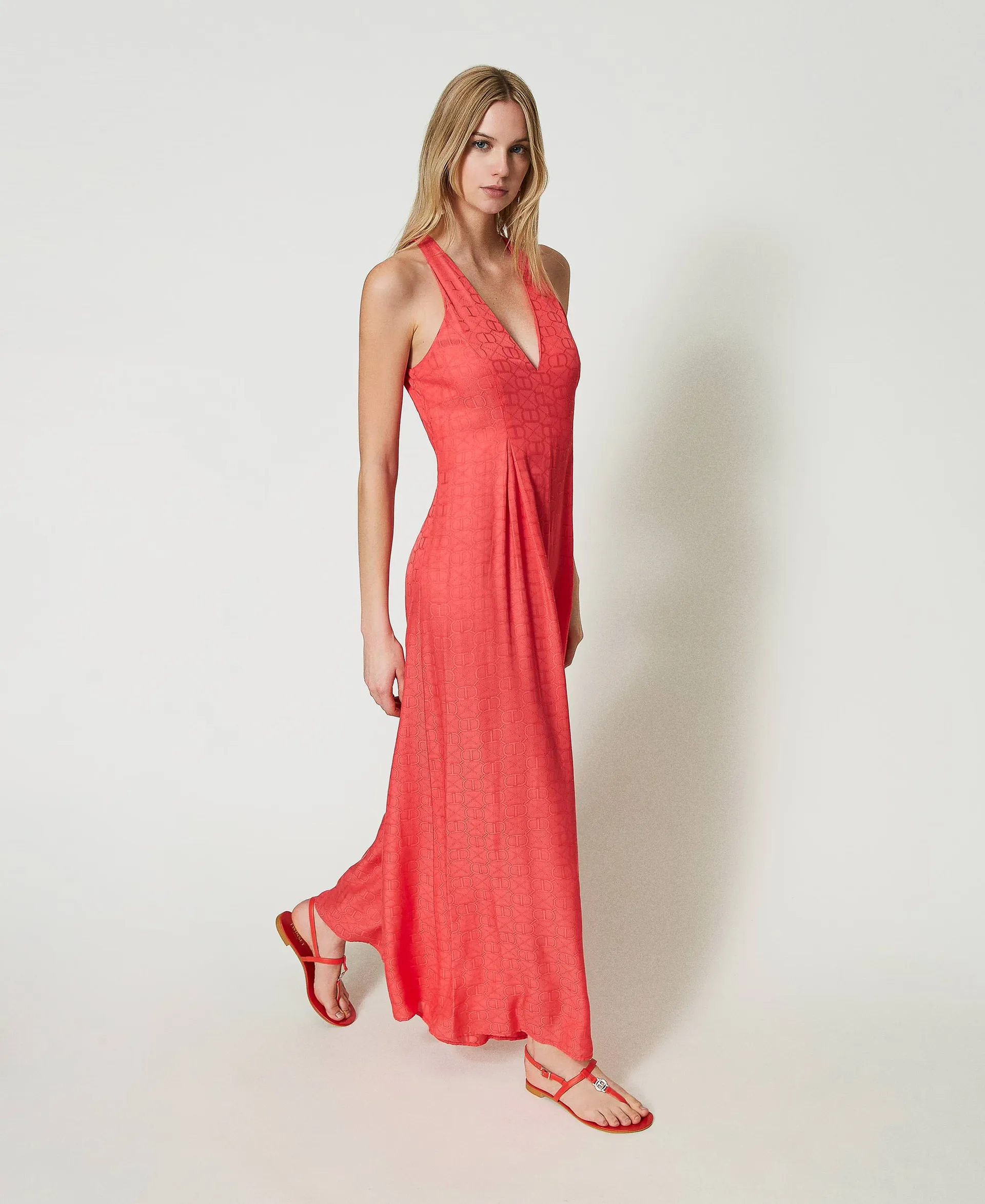 Mono largo de jacquard con Oval T
