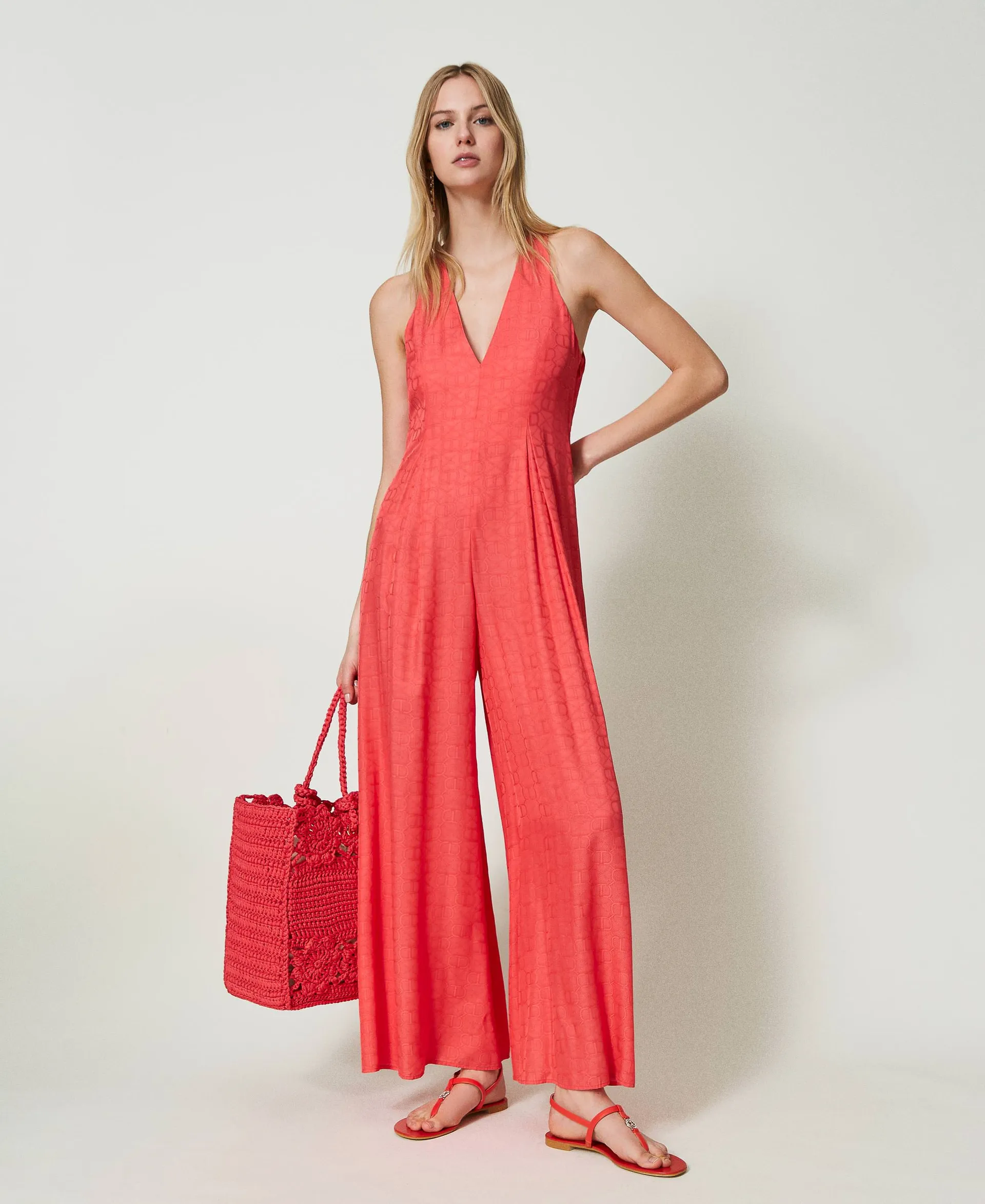 Mono largo de jacquard con Oval T