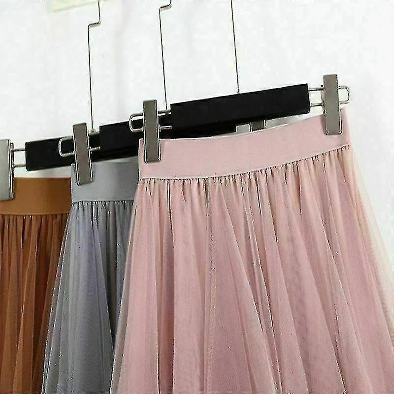 Mujer Tul Falda Elástica Cintura Malla Párrafo Largo Falda Vestido Alta Calidad