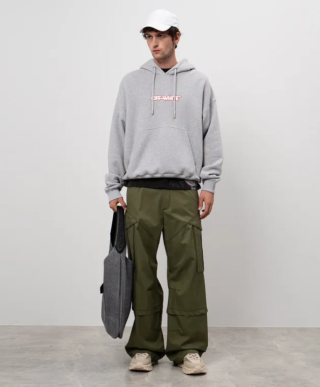 OFFWHITE GREEN LOGO CARGO PANTS