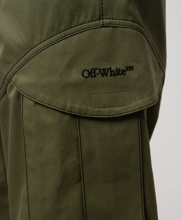 OFFWHITE GREEN LOGO CARGO PANTS