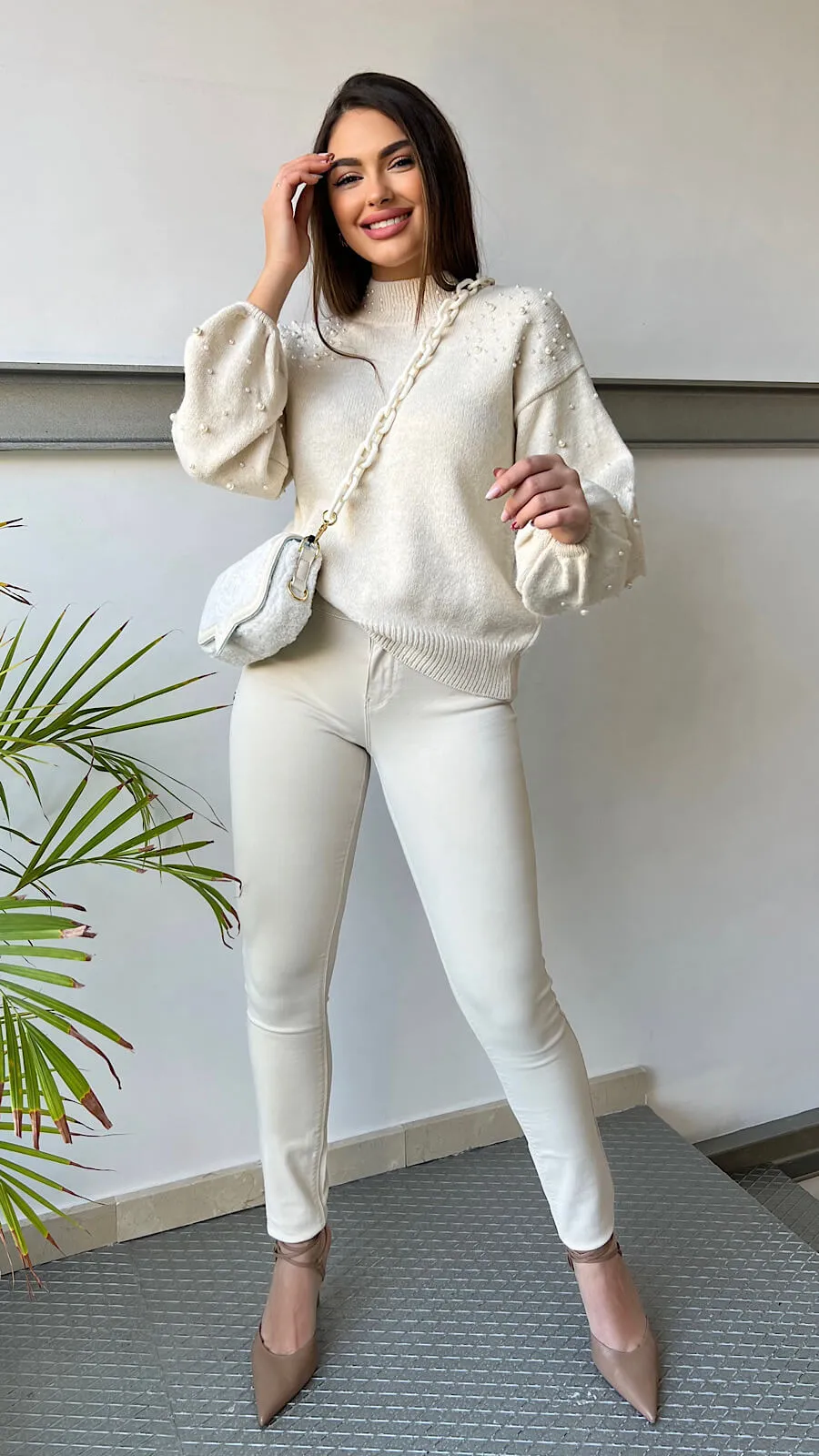 Pantalón Blanco Crema