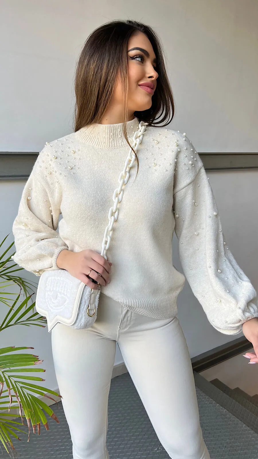 Pantalón Blanco Crema