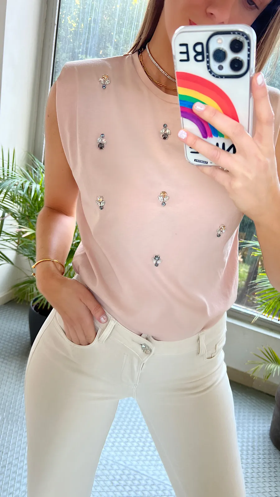 Pantalón Blanco Crema