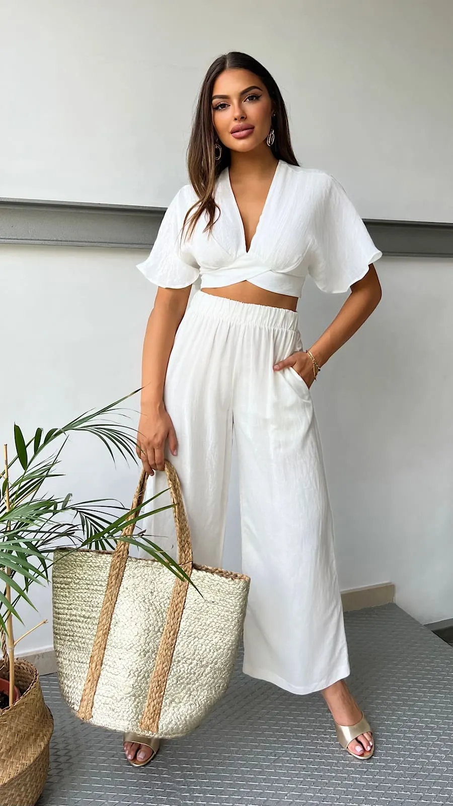 Pantalón Blanco Perla Culotte