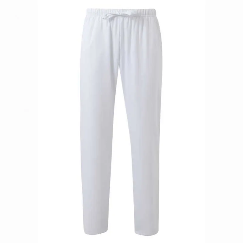 PANTALóN LABORAL DE MICROFIBRA BLANCO CON GOMA Y CINTAS  VELILLA
