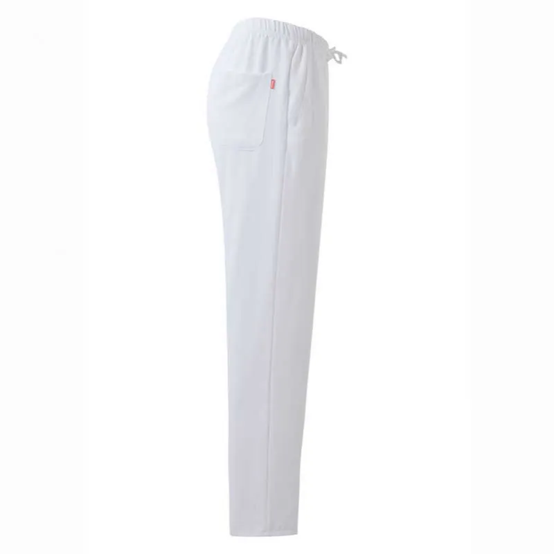 PANTALóN LABORAL DE MICROFIBRA BLANCO CON GOMA Y CINTAS  VELILLA