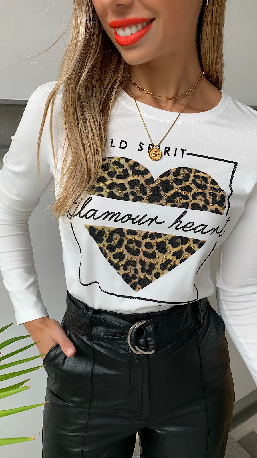 Pantalón Palazzo Plisado Negro Efecto Piel