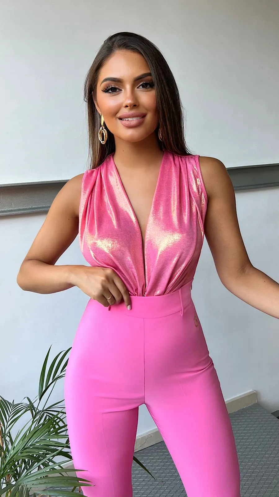Pantalón Rosa Palazzo