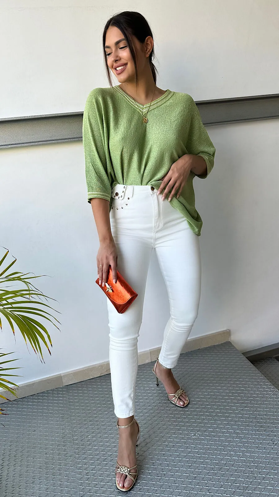 Pantalón Tachas Blanco