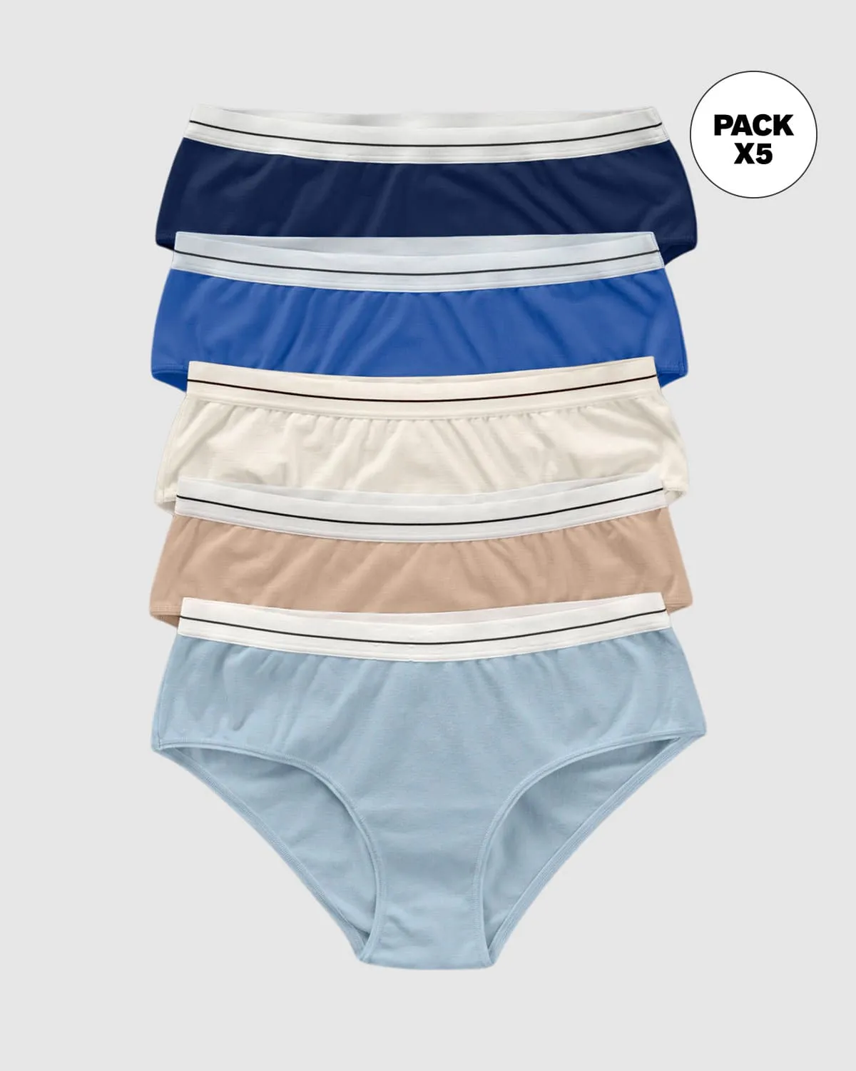 Paquete x 5 panties estilo hípster