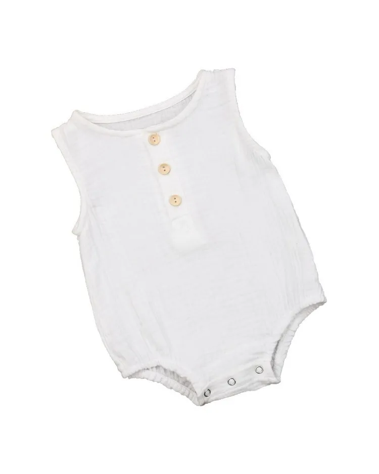 Pelele de algodón para bebe en blanco