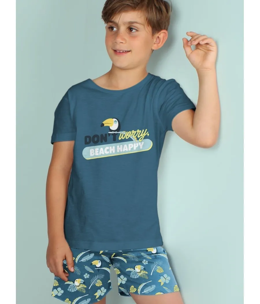 Pijama verano niño Mr Worderful Tween chico Tucan Oceano algodón