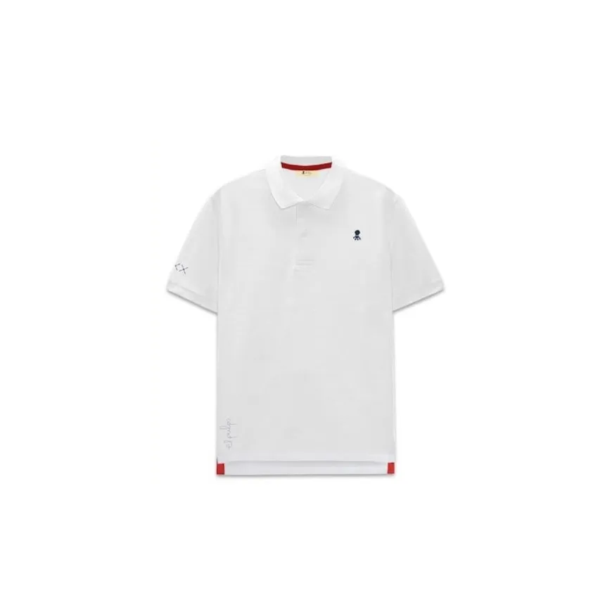 Polo El Pulpo Básico Bordado Para Hombre En Blanco