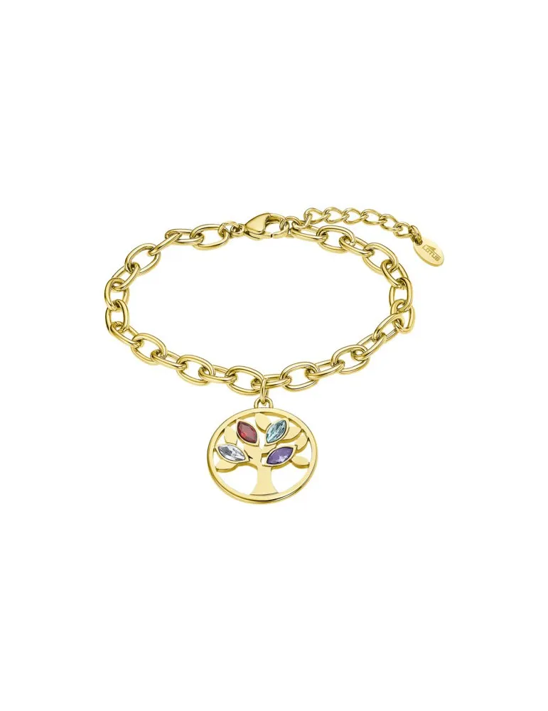 Pulsera Lotus Style Mujer Acero Dorado Árbol de la Vida LS2192