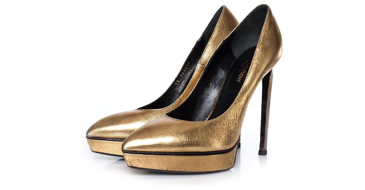 Saint Laurent SAN LORENZO, Bomba de plataforma dorada Dorado 